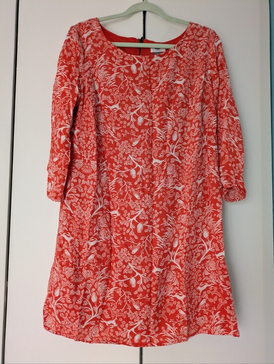 Old Navy Dresses & Skirts - EUC Old Navy bright orange woodland animal print 3/4-sleeve mini dress
